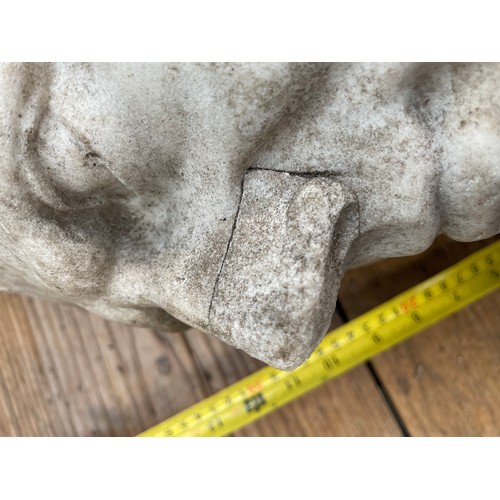 2007 - A marble bust of a gent, nose a/f 40cm tall