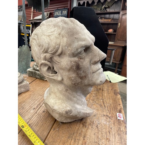 2007 - A marble bust of a gent, nose a/f 40cm tall