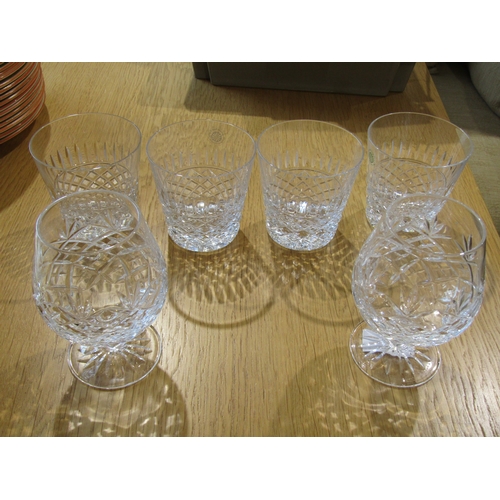 1028 - Four Galway crystal glass tumblers and two brandy balloons (6)