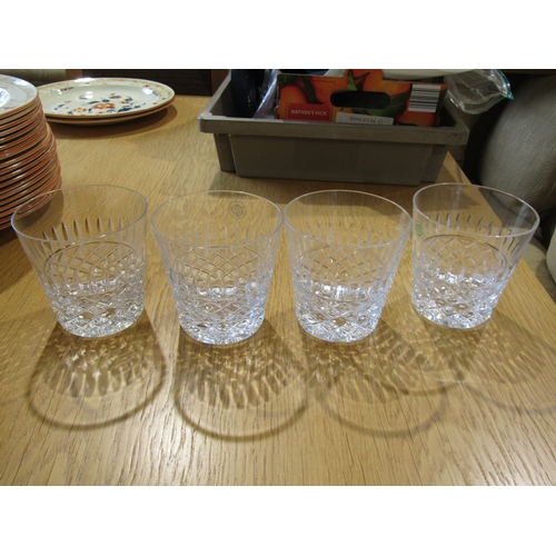 1028 - Four Galway crystal glass tumblers and two brandy balloons (6)