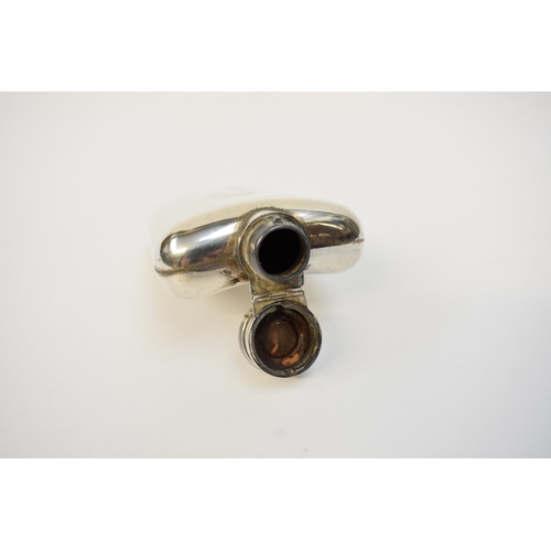 5065 - A Wright & Davies (William Thomas Wright & Frederick Davies) silver hip flask of ergonomic curved fo... 