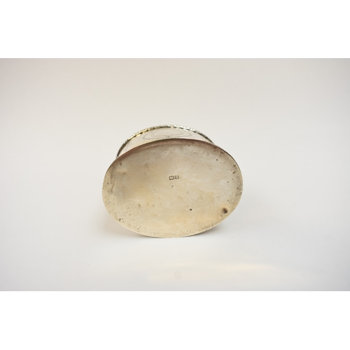 5031 - A Chester silver tea caddy 1910, marks rubbed, 7cm tall, 7.2cm long.  98g