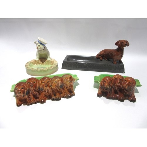 1810 - Four Beswick Dog ashtrays, model no's. 869, 916, etc