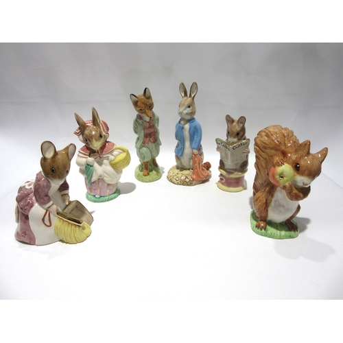 1836 - Six Beswick large gold limited edition paired Beatrix Potter figures - 