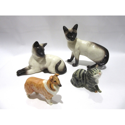 1848 - A Beswick Siamese Cat - standing, in seal point gloss, model no. 1897, Beswick Siamese Cat - lying, ... 