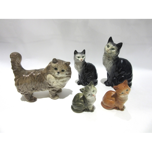 1849 - A Beswick Persian Cat - standing, in grey shaded gloss, model no. 1898, Beswick Cat in grey (smoky b... 