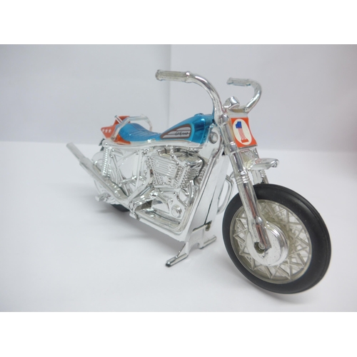 6002 - A 1970s Ideal Toys Evel Knieval action figure with stunt cycle and launcher