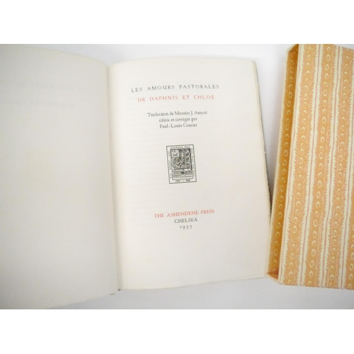 9006 - Ashendene Press. Gwendolen Raverat (ill.); Longus: 'Les Amours Pastorales de Daphnis et Chloe. Tradu... 