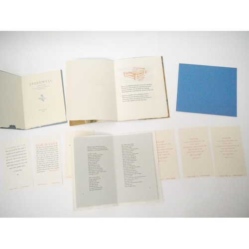 9008 - Stanbrook Abbey Press.  A small collection of hand-printed items. ‘Speedwell. Six Poems By the Bened... 