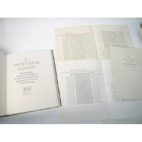9041 - Rampant Lions Press. Sebastian Carter: 'A Printer's Dozen. Eleven Spreads from Unrealized Books Desi... 