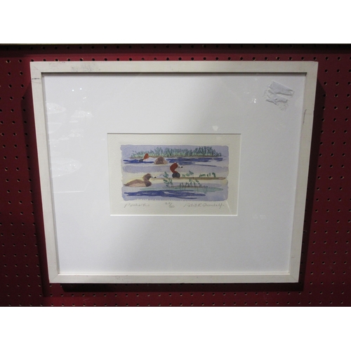 4050 - ROBERT R GREENHALF: Pencil signed print no. 28/40, framed and glazed, 13cm x 20cm image size