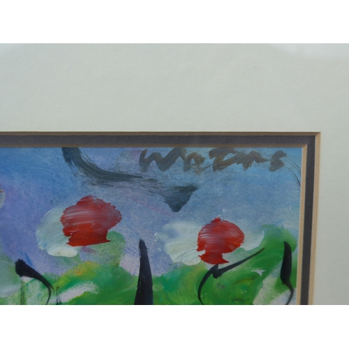 4052 - MIKE WATERS (XX/XXI) A framed mixed media painting titled 'The Church', signed to front and signed a... 