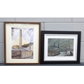 Two framed Robin Sharples (Northern School) paintings of industrial ...