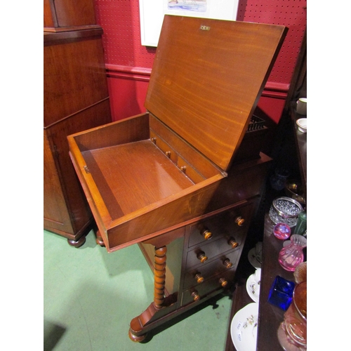 4051 - A writing desk/bureau with locking galleried letter rack, hinged locking writing slope with green an... 