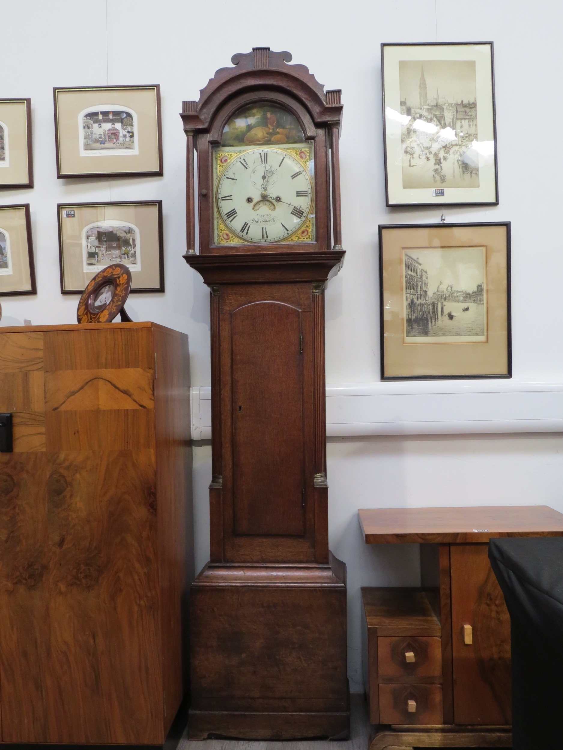 A George III East Anglian oak longcase clock named 