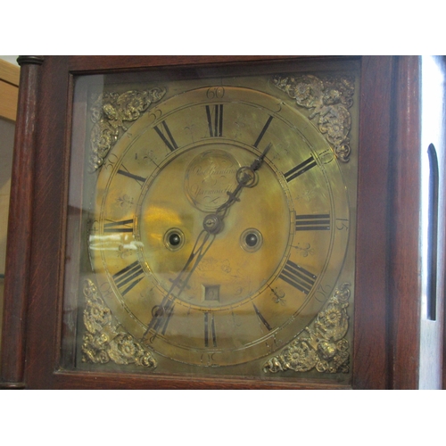 1004 - A Robert Grinling of Yarmouth longcase clock, brass face, Roman numeral dial, with pendulum. No key ... 