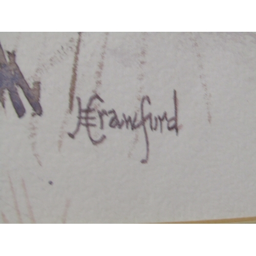 1011 - H. CRAWFORD: Winter landscape, watercolour, signed lower right, framed and glazed, 34cm x 48cm image... 