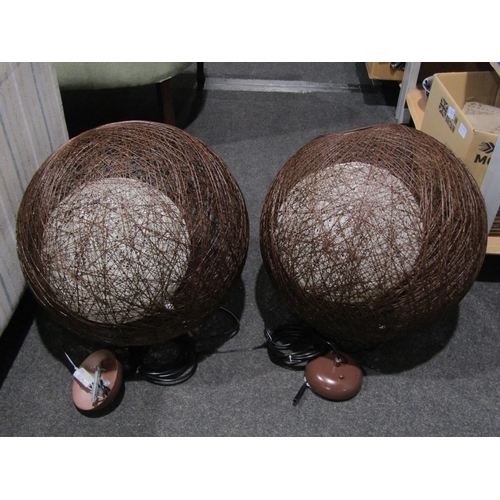 1643 - A pair of retro style ball form ceiling lights