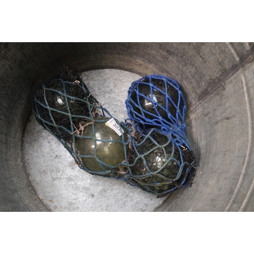 2036 - Four netted glass bouys