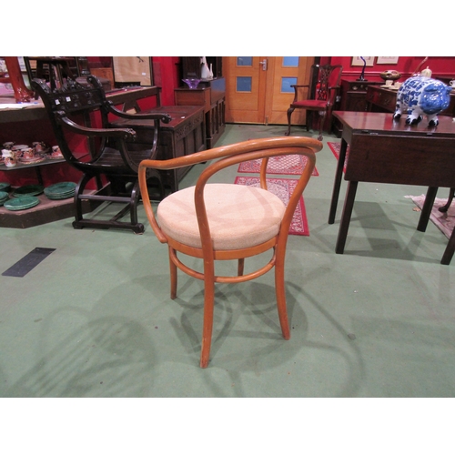 4002 - A bentwood open armchair with upholstered seat