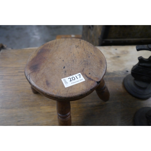 2017 - A small 19th Century milking stool 15cm tall
