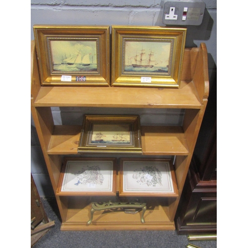 1060 - A natural pine bookshelf, 105cm tall x 65cm wide