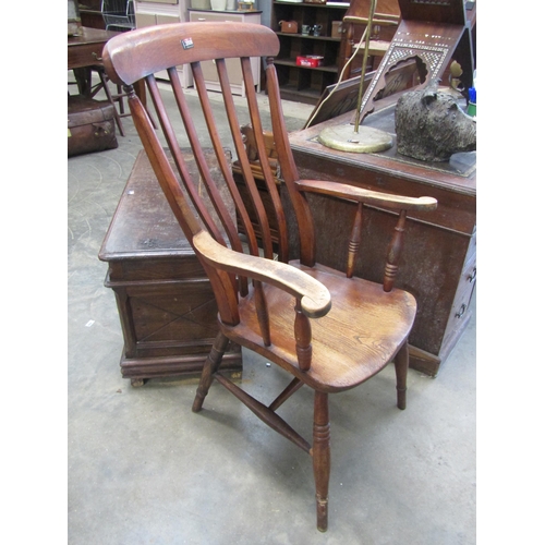 2008 - A Victorian elm seated grandfather chair