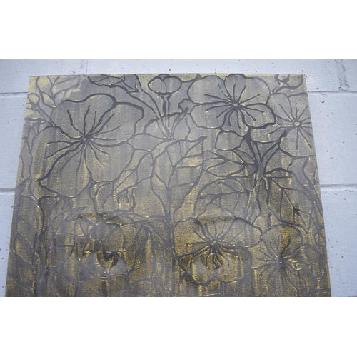 5011 - CHIT: Thai Contemporary artist: Mixed media portrait, the central image of young girl with gilt wax ... 