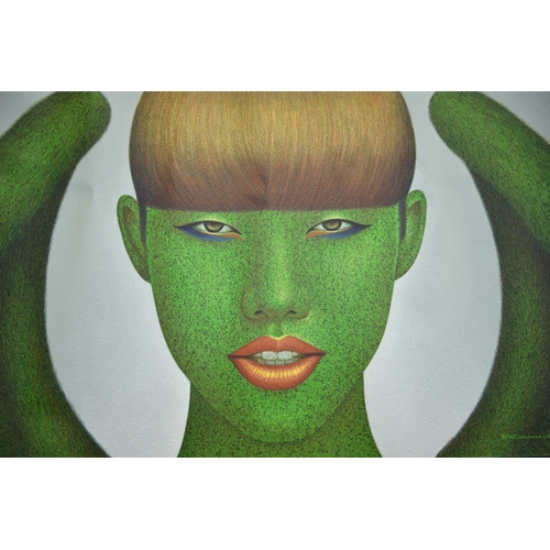 5038 - PAIROJ KARNDEE Thai Contemporary Artist: Portrait the female in Angel form, titled 