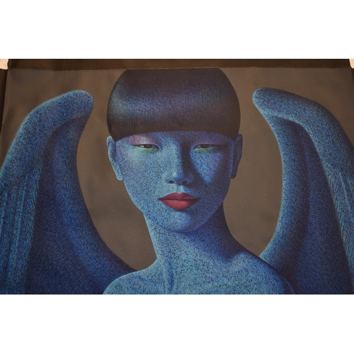 5041 - PAIROJ KARNDEE Thai Contemporary Artist: Portrait female in Angel form, untitled, the angel facing f... 