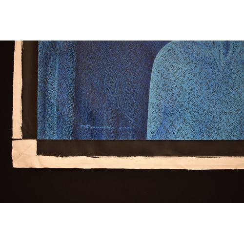 5041 - PAIROJ KARNDEE Thai Contemporary Artist: Portrait female in Angel form, untitled, the angel facing f... 