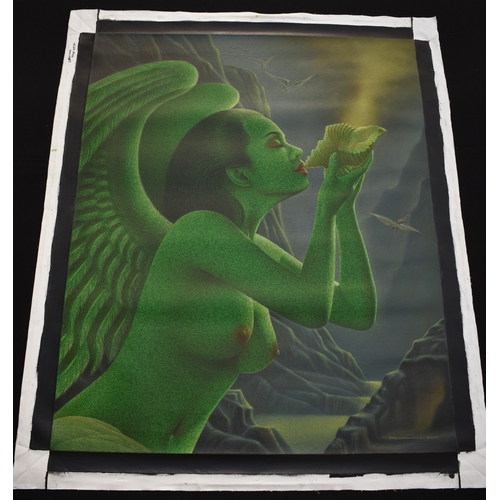 5045 - PAIROJ KARNDEE Thai Contemporary Artist: Portrait female in Angel form, titled 