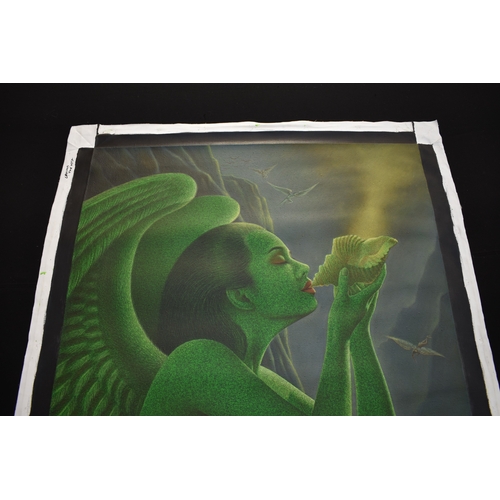 5045 - PAIROJ KARNDEE Thai Contemporary Artist: Portrait female in Angel form, titled 