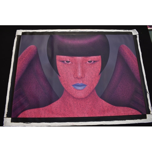 5046 - PAIROJ KARNDEE Thai Contemporary Artist: Portrait female in Angel form, titled 