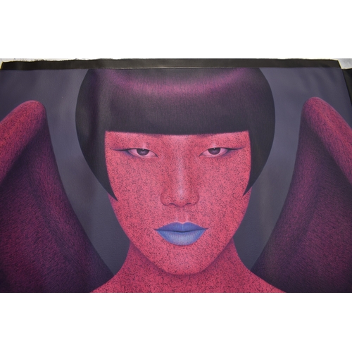 5046 - PAIROJ KARNDEE Thai Contemporary Artist: Portrait female in Angel form, titled 
