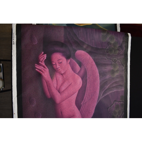 5048 - PAIROJ KARNDEE Thai Contemporary Artist: Portrait female in Angel form, titled 