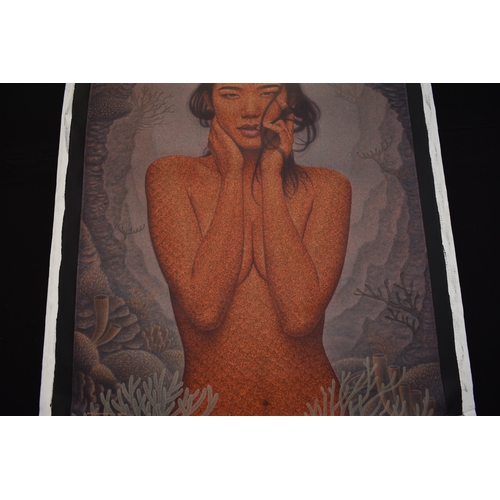 5060 - PAIROJ KARNDEE Thai Contemporary Artist: Portrait female in Mermaid form, titled 