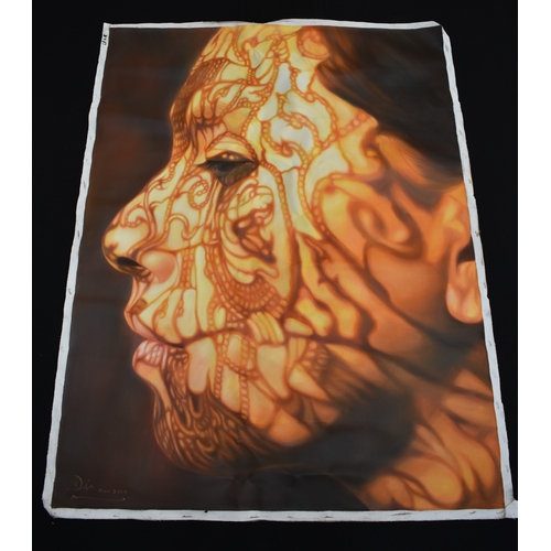 5024 - KARUNA PANUMES (b. 1967) Thai Contemporary Artist: Self-portrait titled 