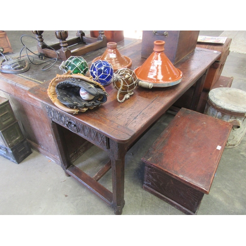 2014 - An 18th Century French Kitchen table, 137cm x 70cm x 74cm (h)