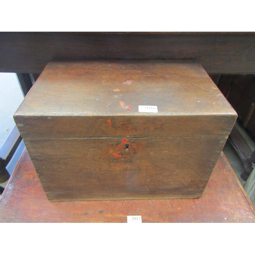 2016 - A Victorian oak silver chest with brass carrying handles, 31cm x 44cm x 28cm