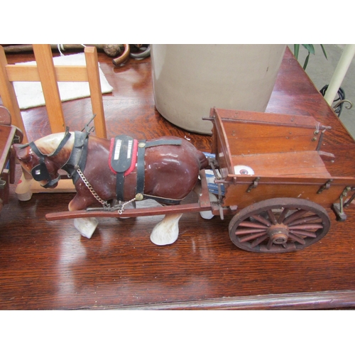 2023 - Four ceramic horses and carts