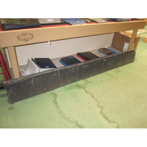 7023 - A wooden signal box name board for 'Sawston Sidings', that was situated on the Cambridge - Great Che... 