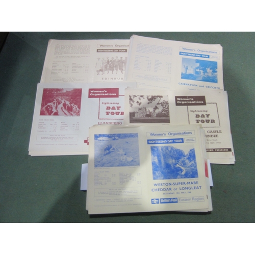 7056 - Approx. 200 mostly BR (NE) handbills - Womens Trips by Rail 1960's, some duplicates