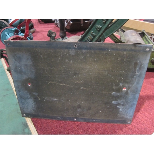 7095 - An aluminium sign - Passengers must not cross the line, 46cm x 33cm