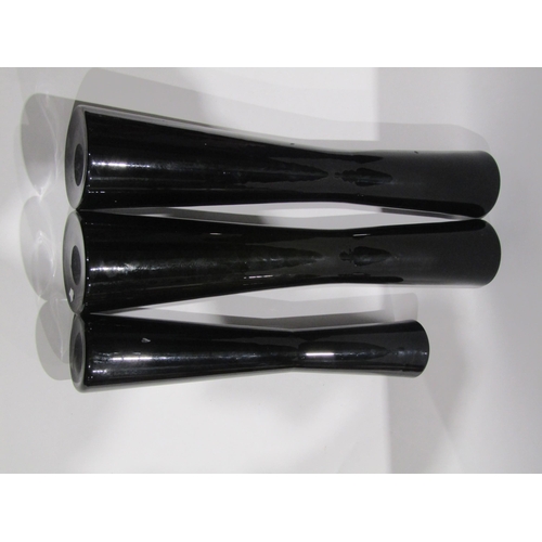 4349 - A mixed lots of glassware to include three mid century black slender vases, tallest 50cm