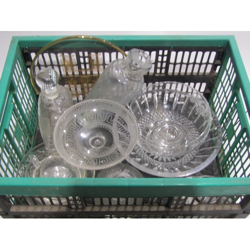 4386 - A collection of Georgian and later glassware including posy vases, decanter, bowls, inkwell etc.