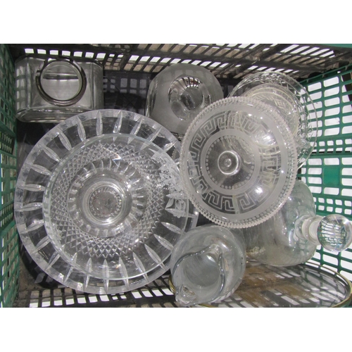 4386 - A collection of Georgian and later glassware including posy vases, decanter, bowls, inkwell etc.