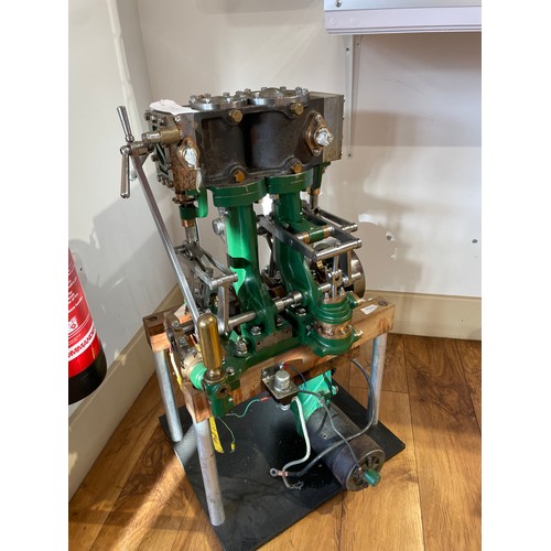 7021 - An exhibition quality Stuart 6A marine vertical twin cylinder compound steam launch engine. The 6A i... 