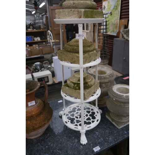 2013 - A cast iron four tier pot stand
