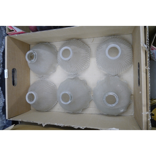 2044 - Six halothane glass lampshades
